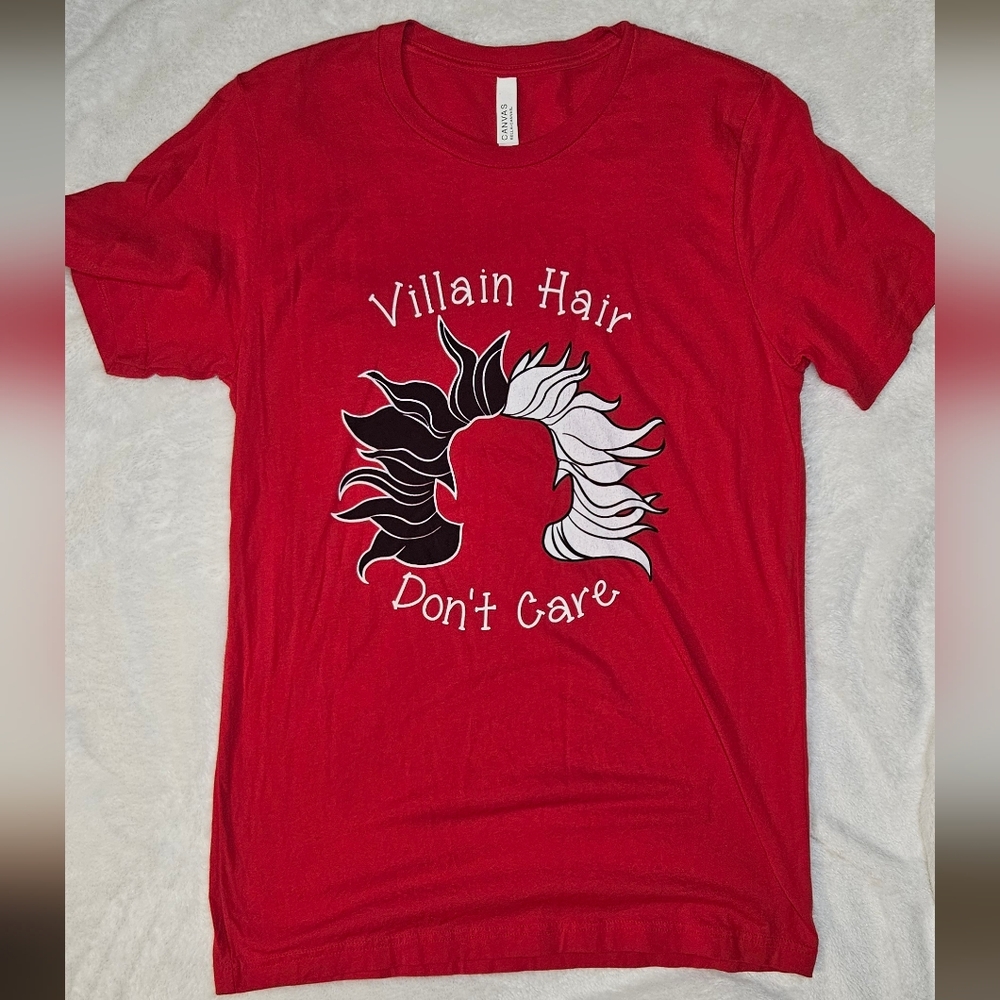 Disney "Villain Hair Don't Care" Red T-shirt Cruella Mal Graphic Tee M - Picture 2 of 6